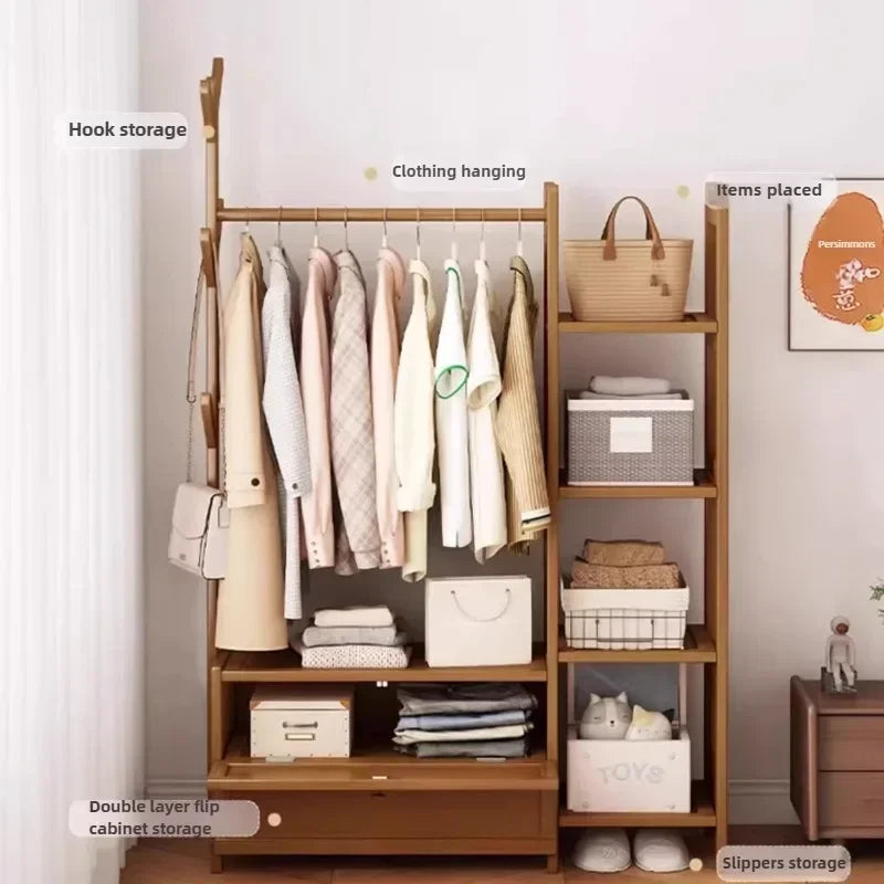 Multi-functional Floor mounted clothes hanger, bedroom home clothes rack, simple indoor storage rack, clothes rack, storage rack Oasis Select
