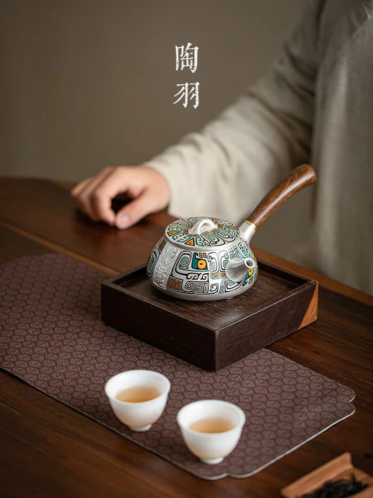 Silver tea set Sterling silver Japanese side teapot fair cup tea set silver health care anti-scalding tea infuser Oasis Select