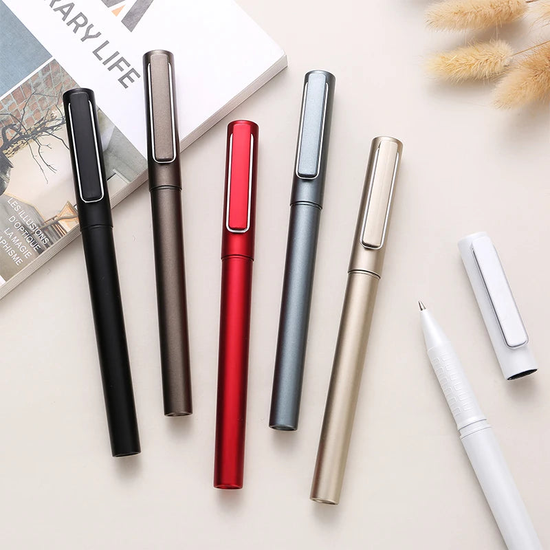 1Pc Metal Rollerball Pen Black Refill 0.5mm Nib Ballpoint Pens High Quality Business Office Student Signature Pen Gift Oasis Select