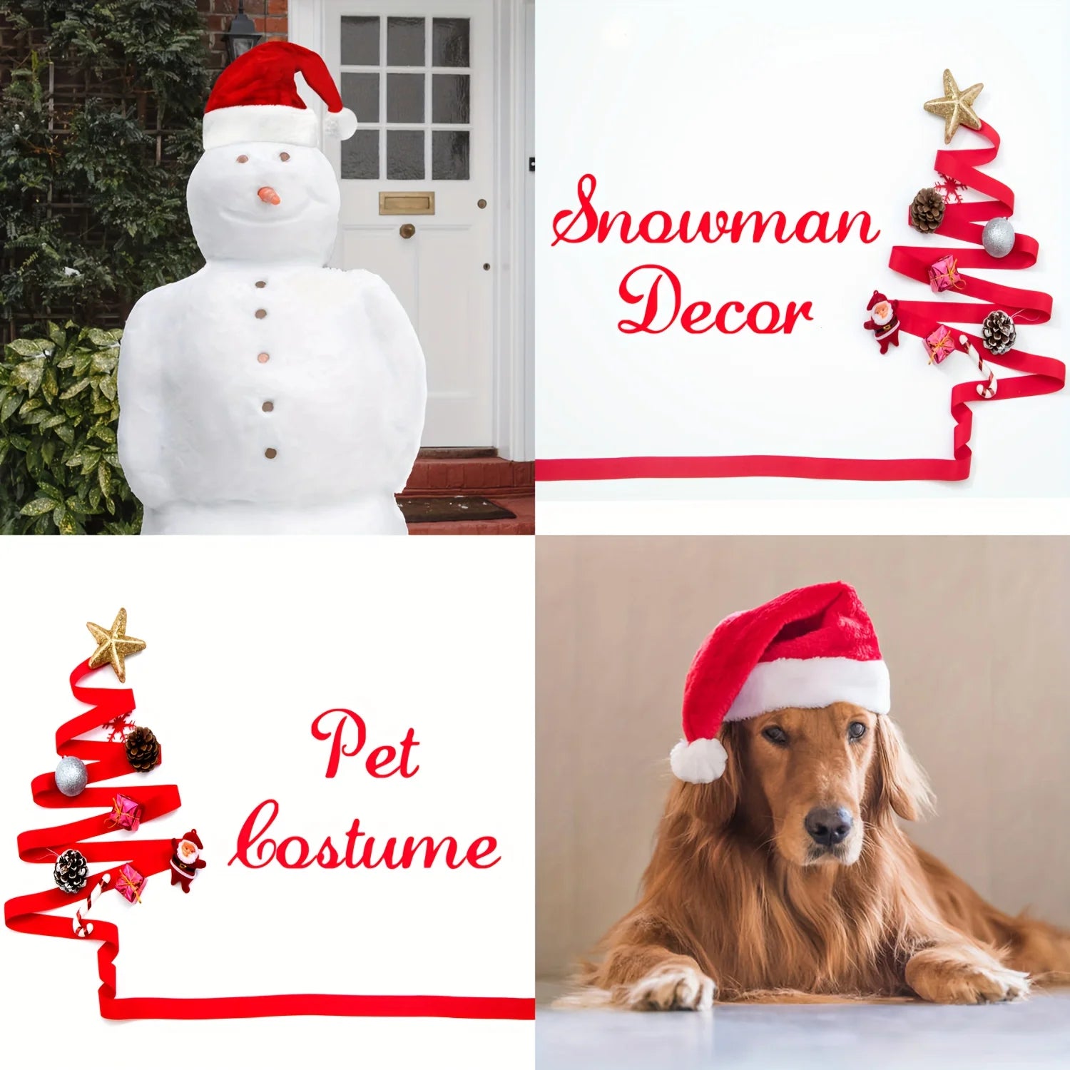3PCS Adult Christmas Hat - Thick and Comfortable Red and White Color Scheme, Suitable for Christmas Party Occasions Oasis Select