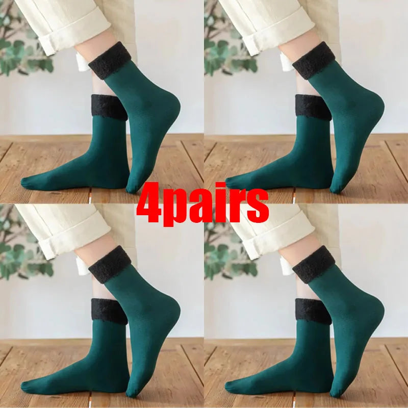 1 3 5pairs Women's Velvet Thick Floor Socks Home Sleeping Winter Warm