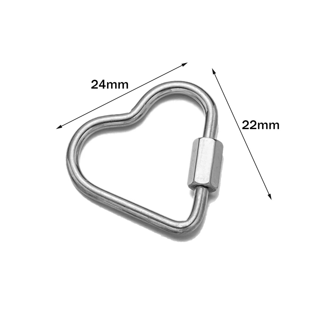 5pcs/Lot Stainless Steel Fastener Carabiner Screw Clasps Connectors For DIY Neckalce Bracelet Keychain Jewelry Making Supplies Oasis Select E