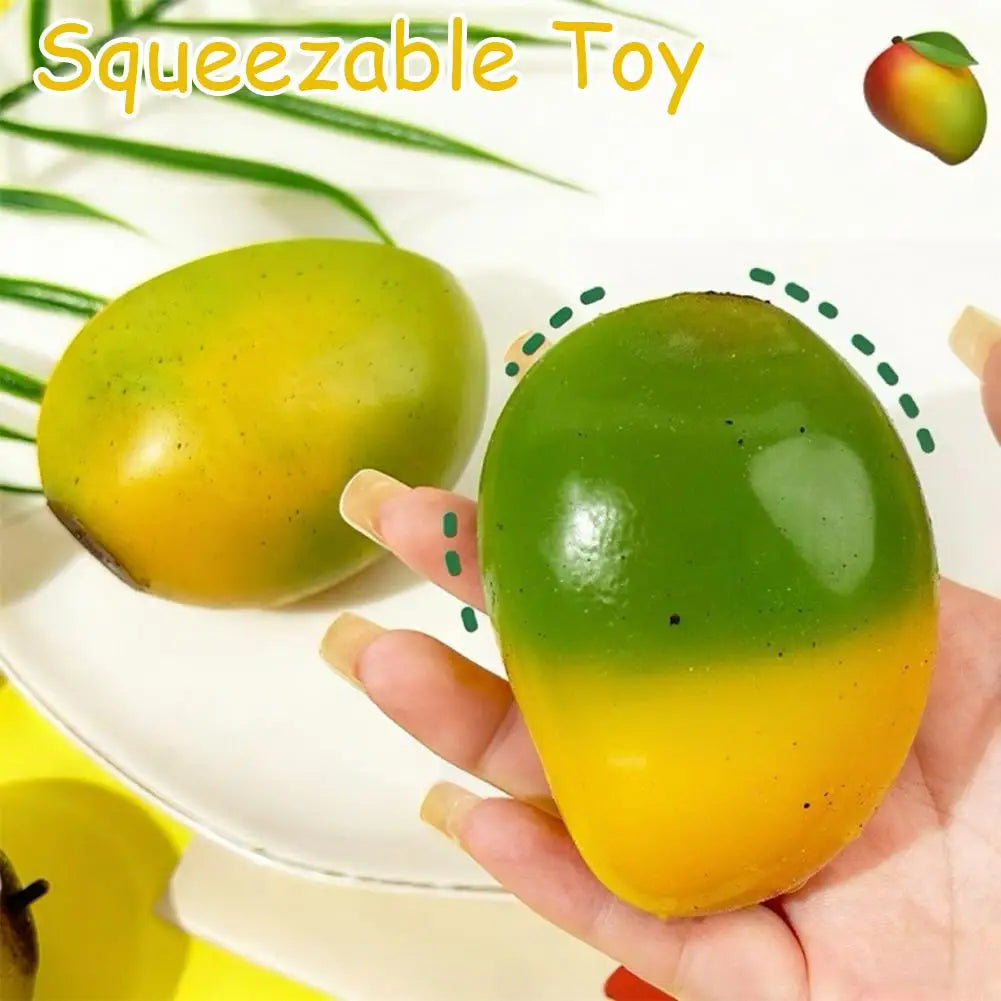 Stress Relief Squeeze Toy for Adults, Color-Changing Fruit Ball Strawberry & Mango Slow Rebound De-Stress Toy, Creative Gift Oasis Select