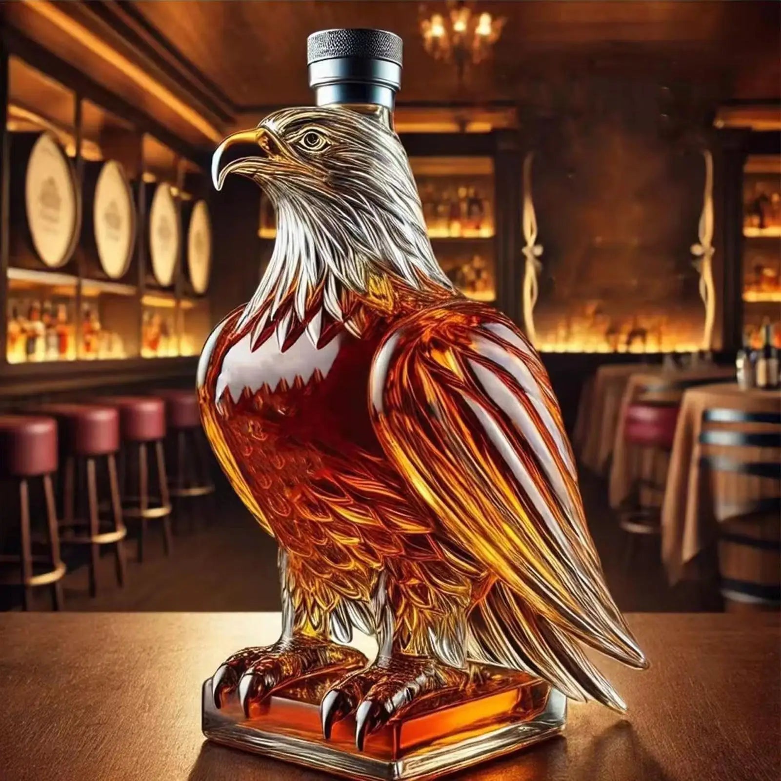 Eagle Shaped Whiskey Decanter Glass Animal-Shaped Whiskey Bottles Collectible Novelty Container Wine Decanter Bar Decoration Oasis Select