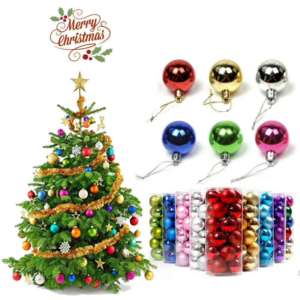 24pcs 3cm Christmas Balls Christmas Tree Ornaments Ball Xmas Hanging Tree Pendants Home Party Christmas Tree Decor New Year Gift Oasis Select