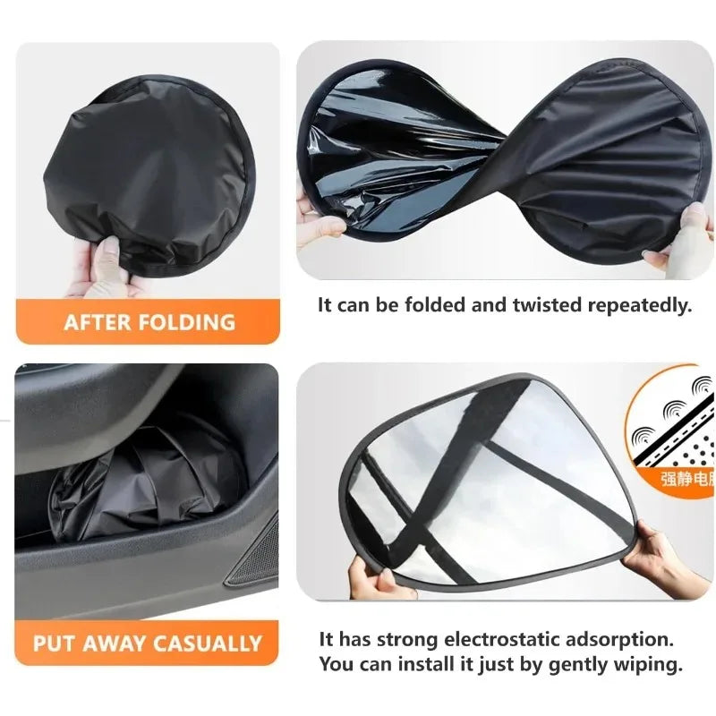 Electrostatic Car Side Window Sun Visor 4-Layer Sun Shade Curtains Anti-Glare UV-Blocker Auto Internal Blocker 99.9% UV New Oasis Select