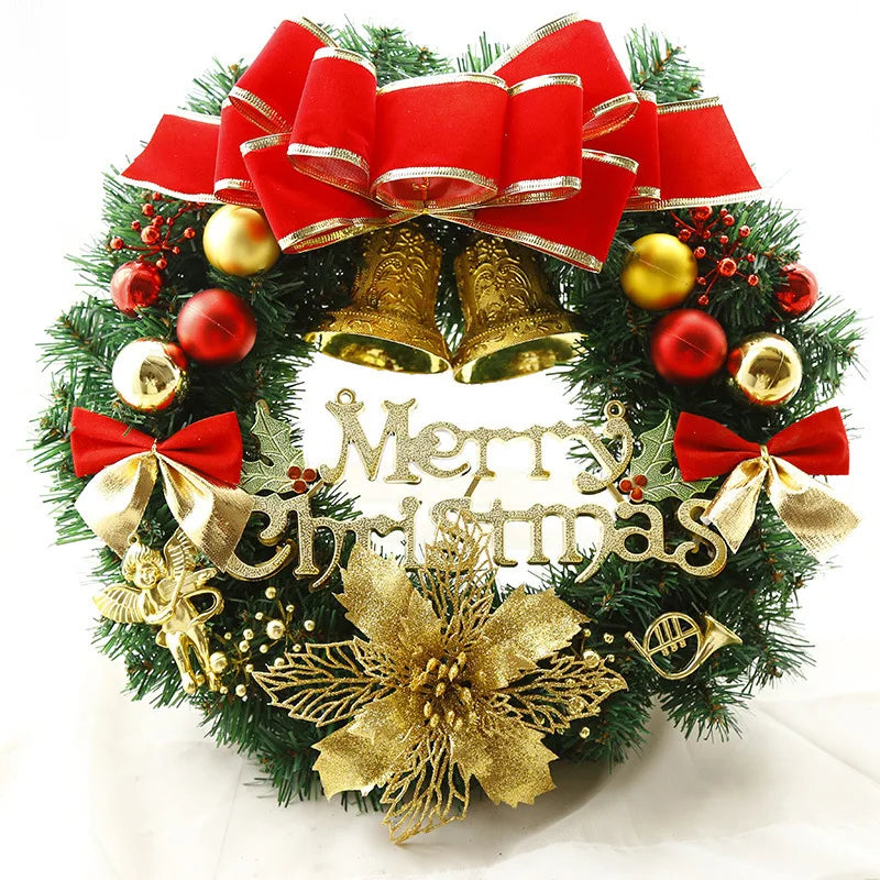 Christmas Wreath Front Door Decoration 30CM Wreath Home Decor Oasis Select 30CM Red Angel