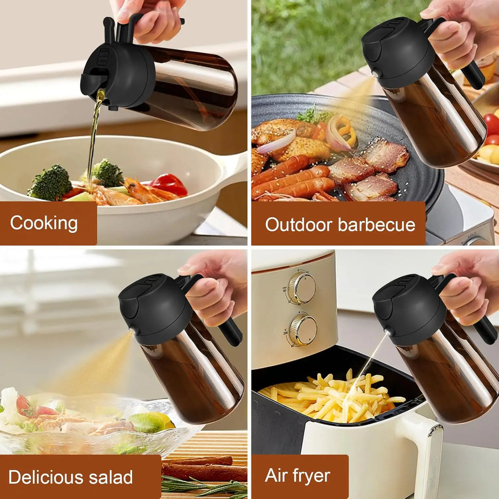 470ml Dark Amber Glass Oil Sprayer Food Grade Olive Oil Dispenser Bottle with Stickers for Cooking Kitchen Air Fryer BBQ Oasis Select