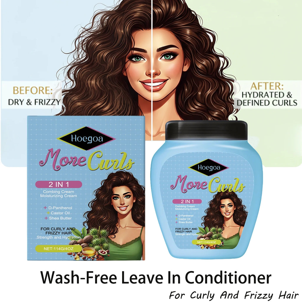 Wash-Free Leave In Conditioner For Curly And Frizzy Hair Hydrate Moisturize Smooth Restore Damaged Non-Sticky Deep Conditioning Oasis Select