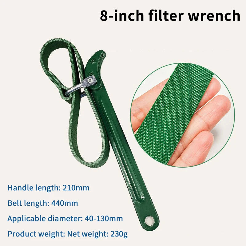Professional Filter Element Wrench, 8/12 Inch, Rubber Belt, Oil Change Machine Tool Oasis Select A