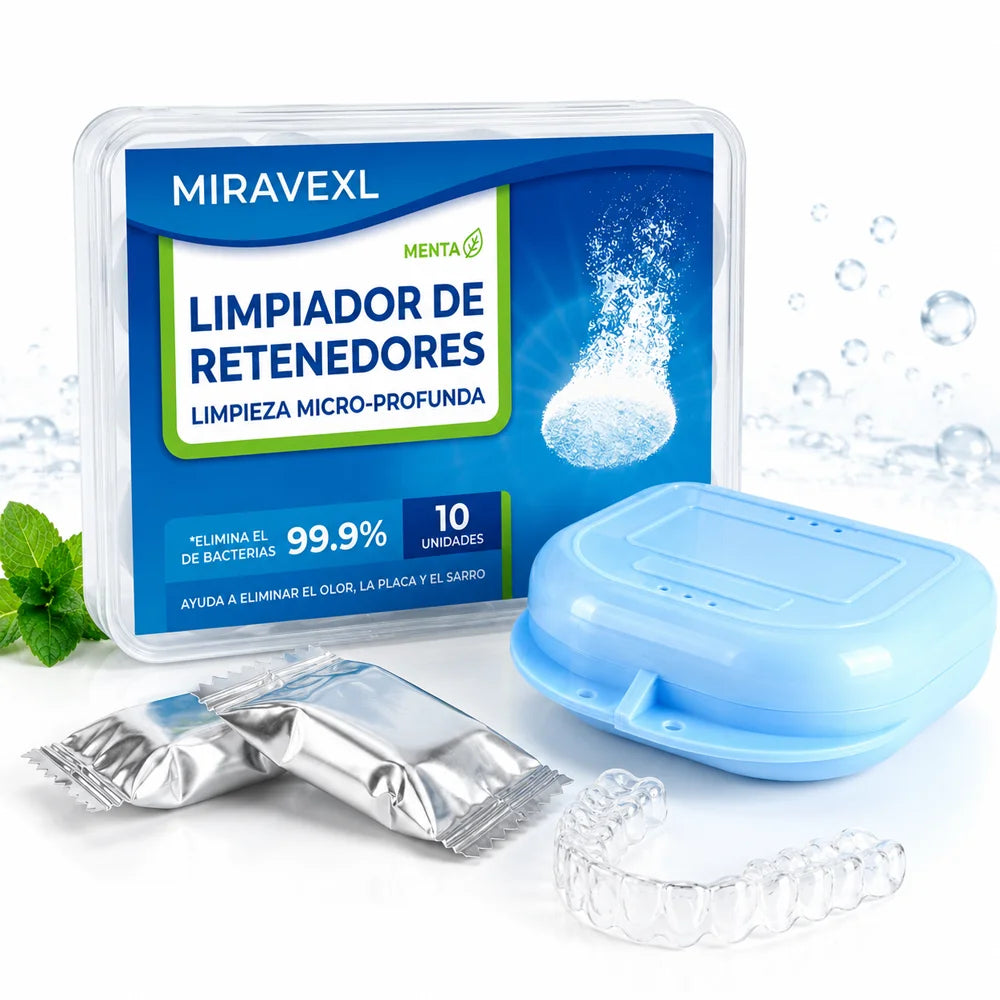 MIRAVEXL Denture Retainer Cleaning Effervescent Tablets And Storage Box Set Orthodontic Mouthguard Care Deep Clean Stain Removal Oasis Select