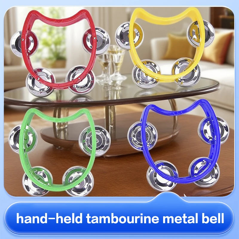 Tambourine Half Moon Shaped Hand Bell Drum For Karaoke Performance Party Free Style Dance Portable Oasis Select