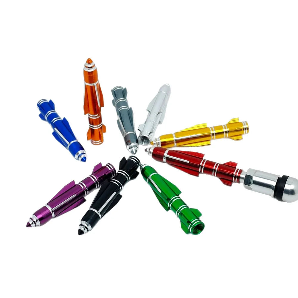 4Pcs 70mm Rocket Valve Caps, Aluminum Alloy Dustproof and Waterproof Tire Valve Stem Caps, for Cars, Trucks and Motorcycles Oasis Select