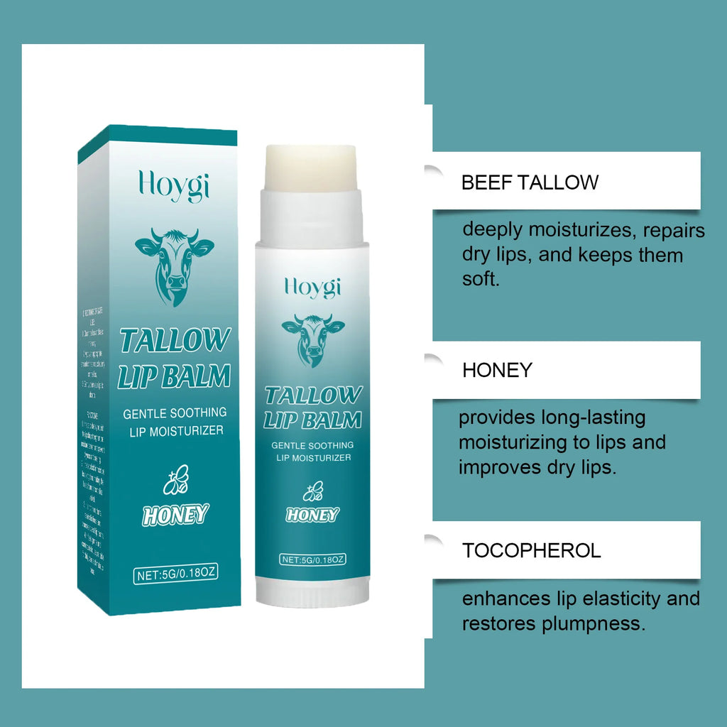 Hoygi Lip Balm – Lemon, Turmeric & Tallow for Chapped Lips Moisturizing Lip Balm Oasis Select