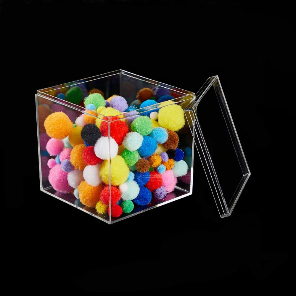 1pcs Transparent Acrylic Boxes With Cover Plastic Organizer Gift Packing Box Food Candy Storage Container For Home Display Oasis Select