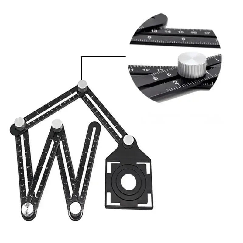Multi Functional Aluminum Alloy Folding Ruler Tile Universal Opening Positioning Tile Woodworking Hardware Tool Measuring Ruler Oasis Select