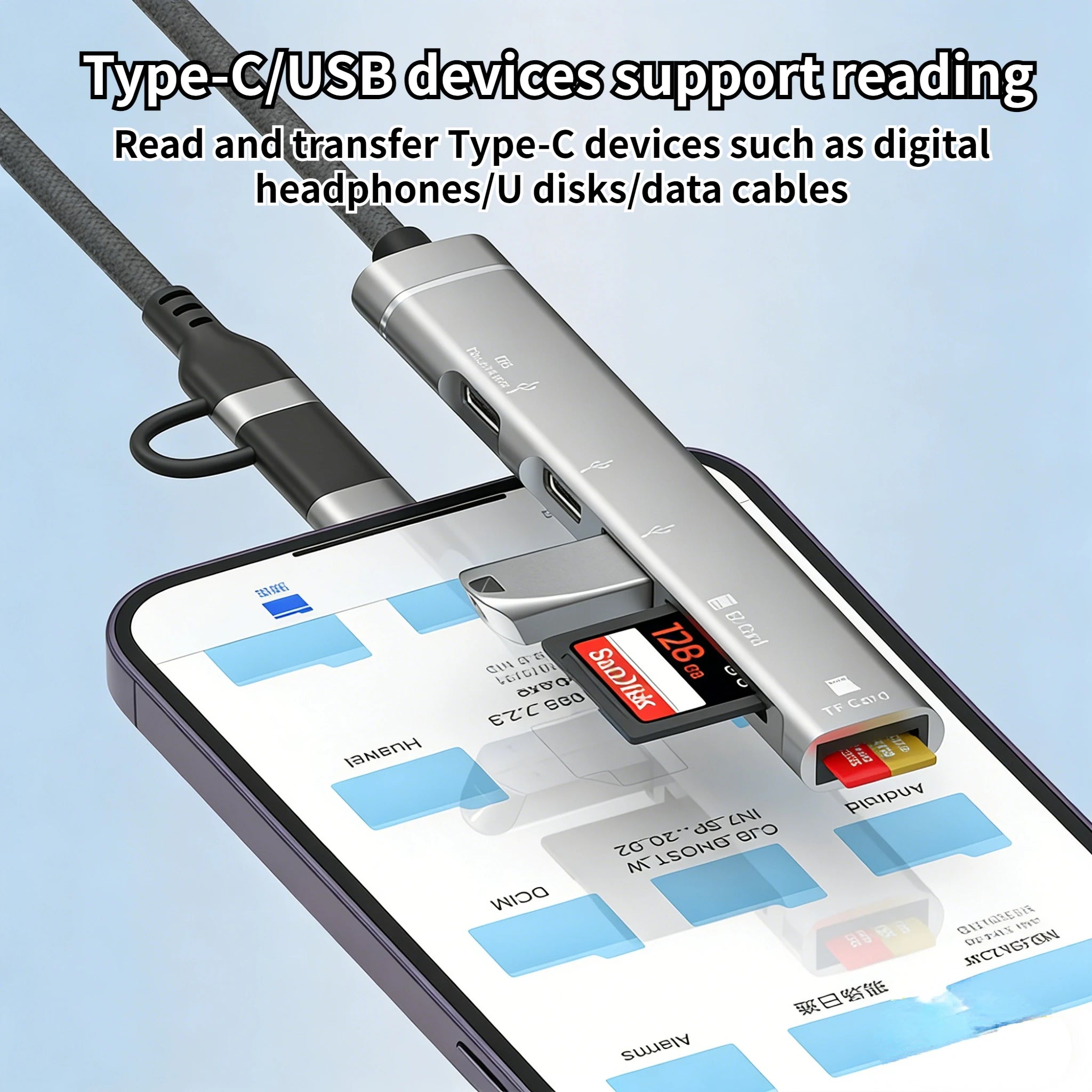 5-in-1 Multi Adapter USB +Type C HUB Docking Station with SD/TF Memory Card Reader 5Gbps Transmission Type C Hub For Laptop Oasis Select