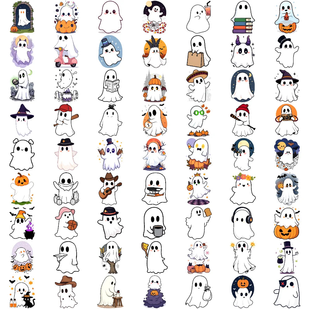 63-Pack Halloween Temporary Tattoos – Waterproof Ghost Stickers
