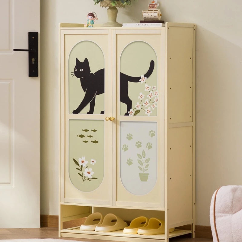 Cat shoe cabinet, multi-layer entry shoe rack at the door of the home, large capacity storage storage cabinet, small narrow Oasis Select