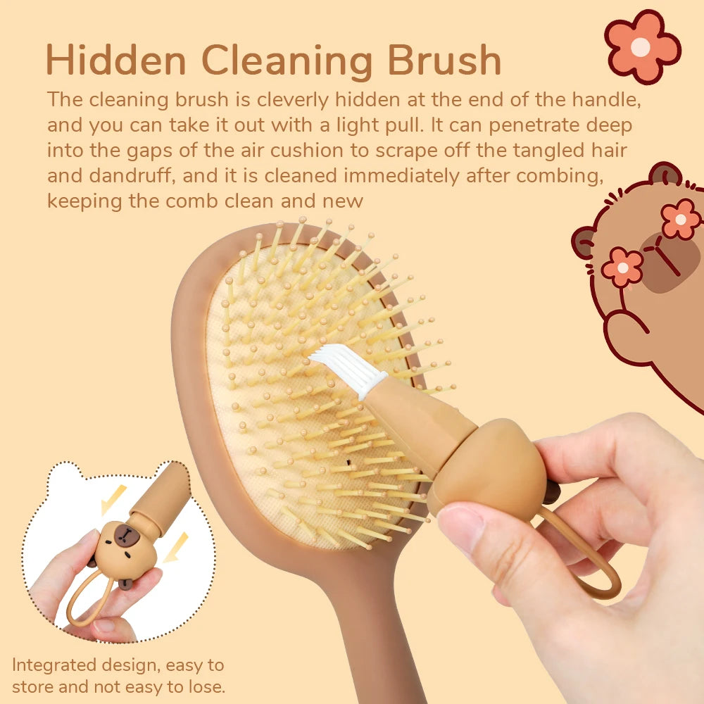 Capybara Air Cushion Hair Brush – Scalp Massage Comb Air Cushion Hair Brush Oasis Select
