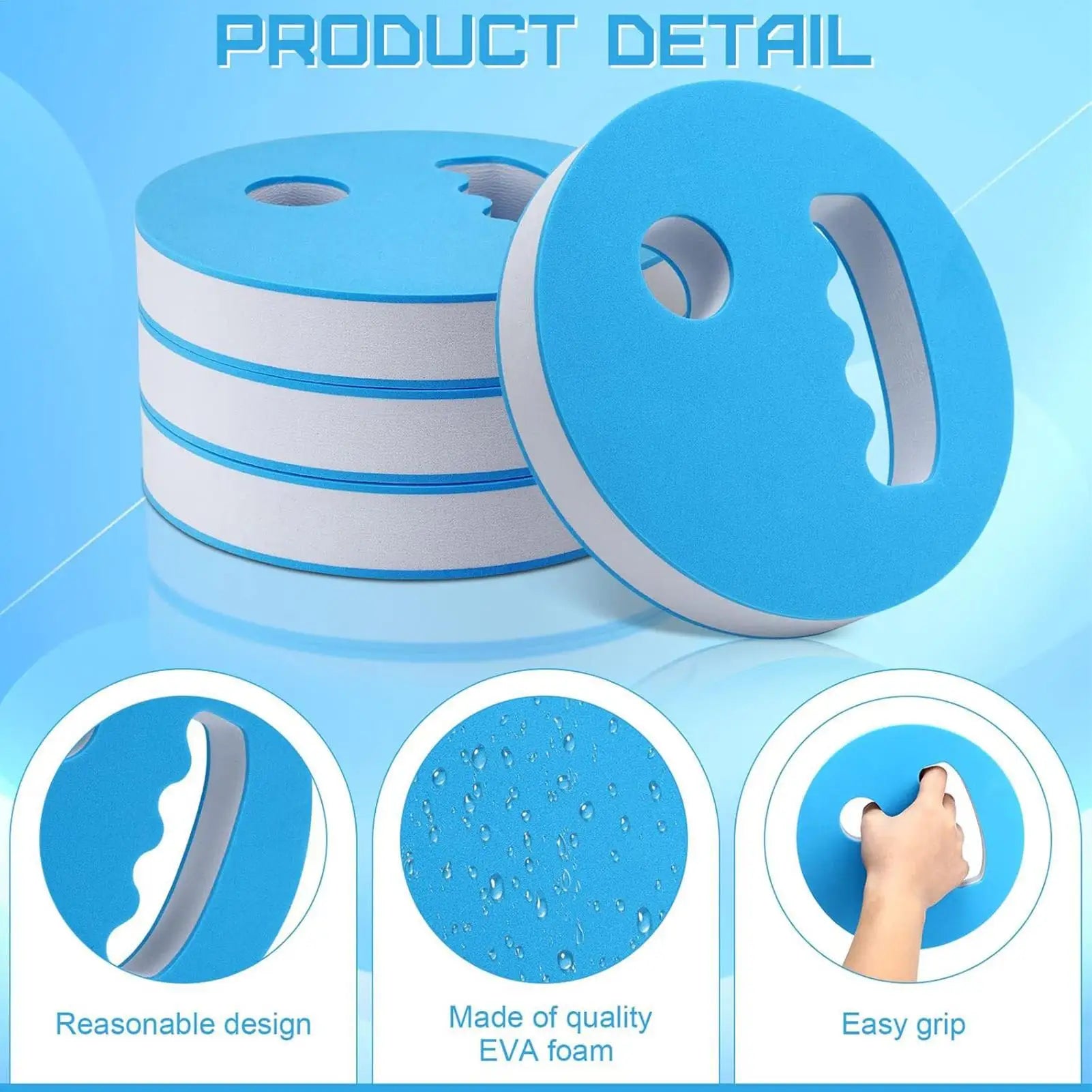 2Pcs Water Exercise Discs Swim Hand Disc Buoyancy Pool Exercise Swim Training Tool EVA Foam Aerobic Equipment Water Paddle Board Oasis Select