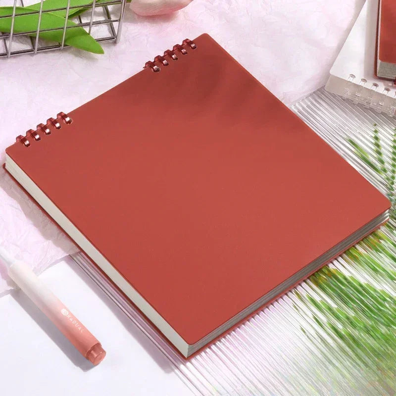 Grid Notepad B5 Sketch Book Notebooks Leaf Notebook Diary Flip Stationery Journal Writing Pads Office School Supplies Oasis Select Red