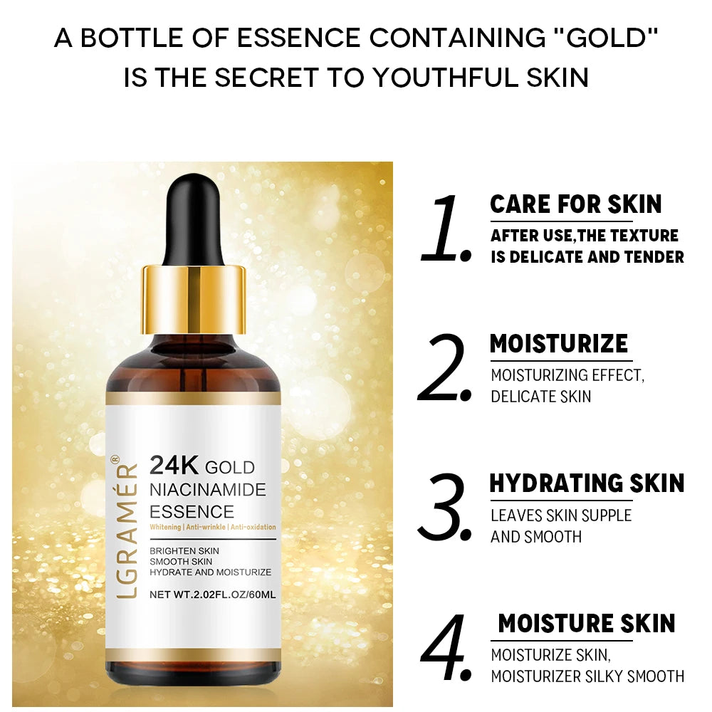 24k Gold Nicotinamide Hyaluronic Acid Nicotinamide Facial Essence Anti-aging Facial Collagen Essence Skin Care Whitening Essence Oasis Select