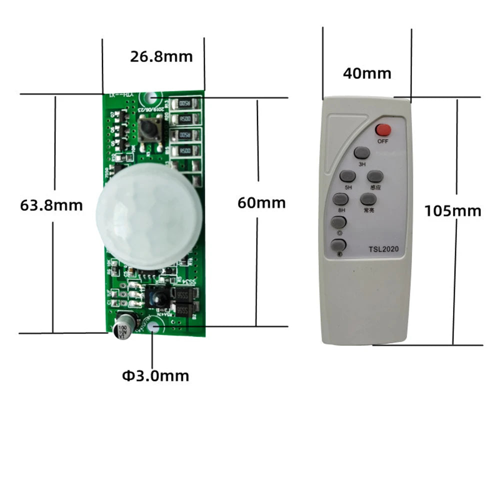 3.2V 3.7V Remote Control PIR Solar Integrated Street Lamp Sensor Circuit Board Solar Induction Mode Controller Oasis Select