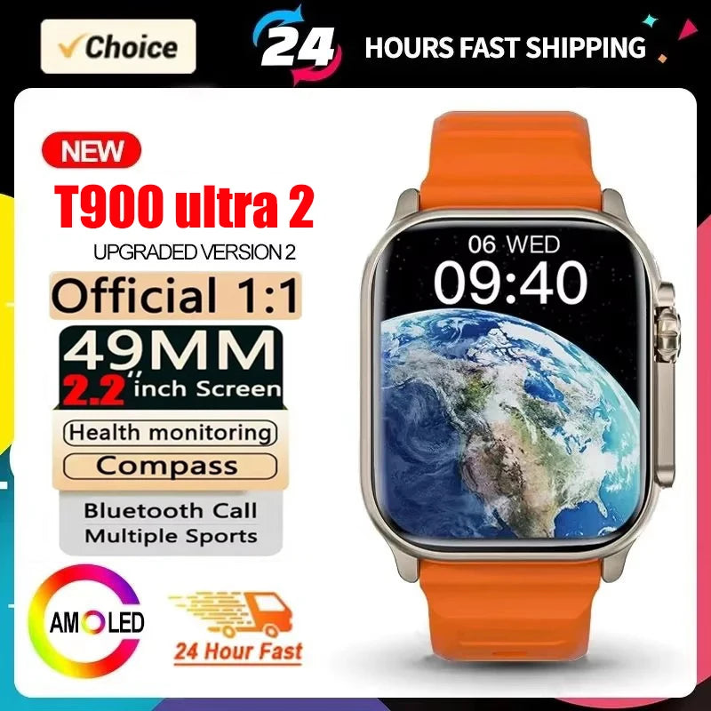 T900 Ultra 2 Smart Watch 49mm AMOLED NFC Bluetooth Men's
