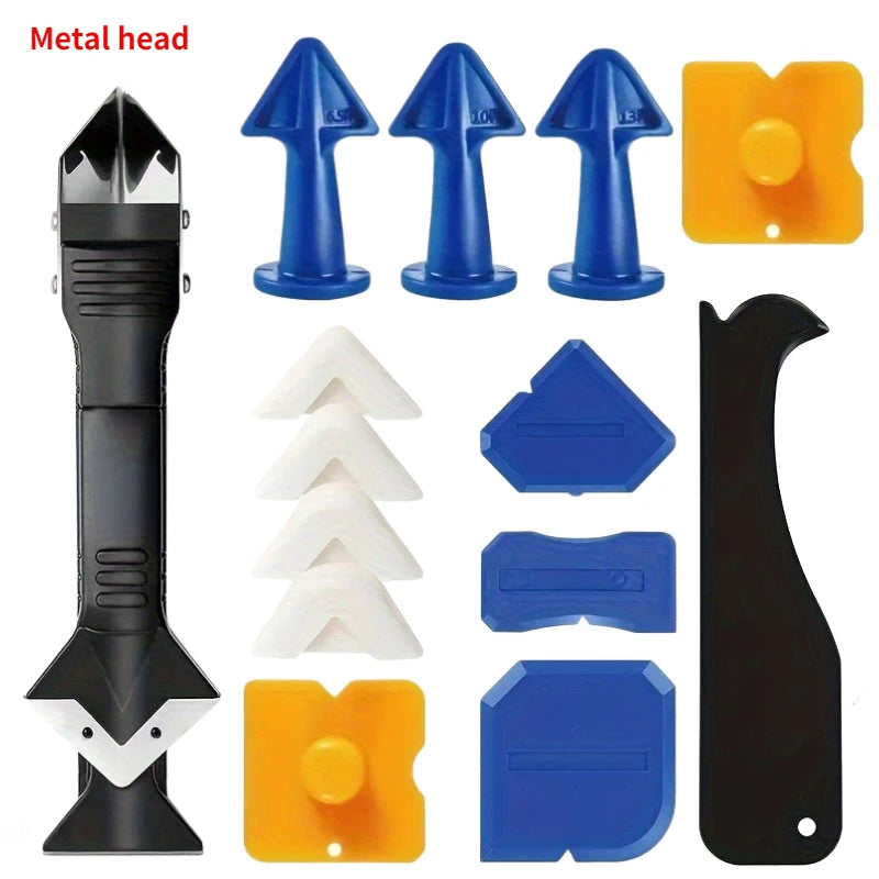 Versatile 15pcs Silicone Caulking Set: Professional, Precision Tools for Kitchens, Bathrooms - Durable and Easy to Use Oasis Select