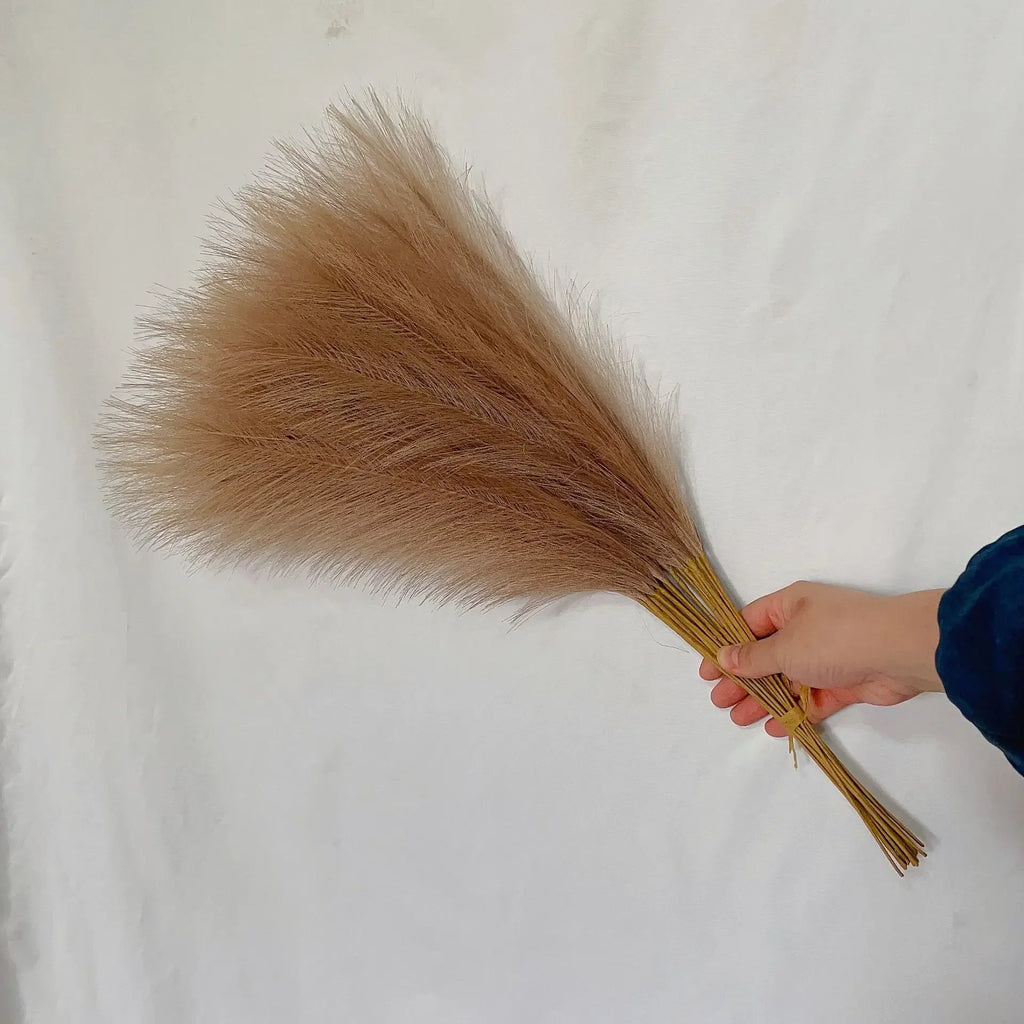 55CM Fluffy Pampas Grass Boho Decor Flower Fake Plant Reed Simulated Wedding Party Home Decoration Artificial Flowers Oasis Select BN 1pc