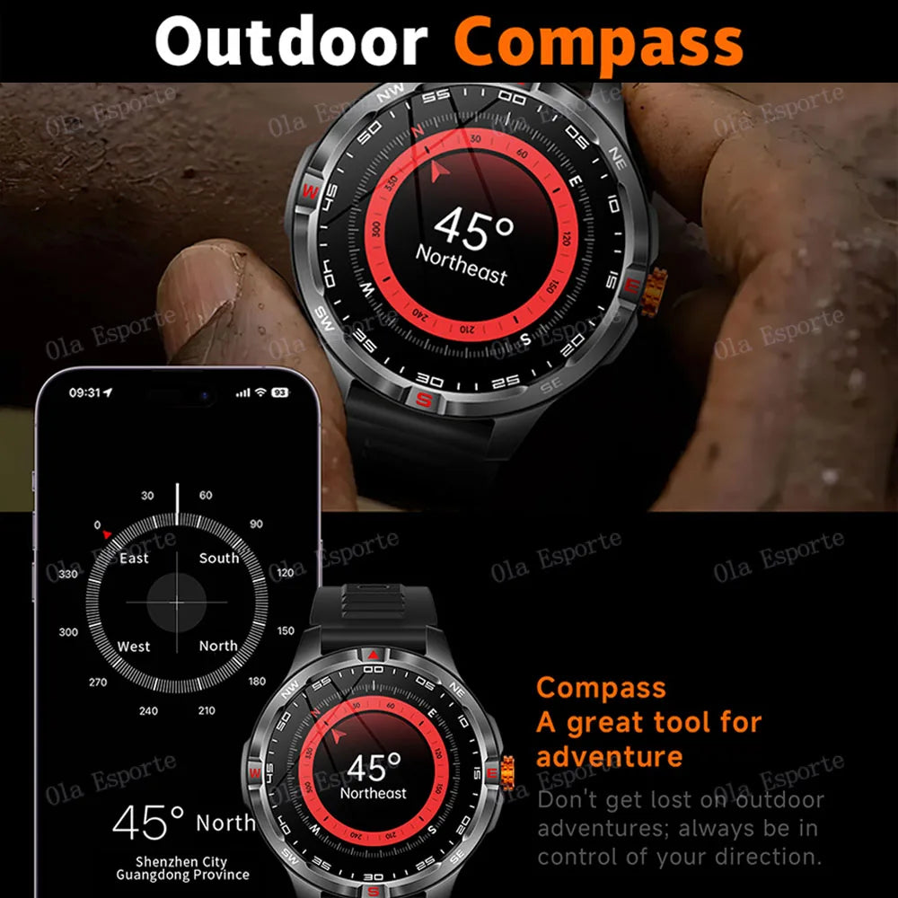 Ola Esporte Smart Watch 2025 – GPS, Compass & 100+ Sports