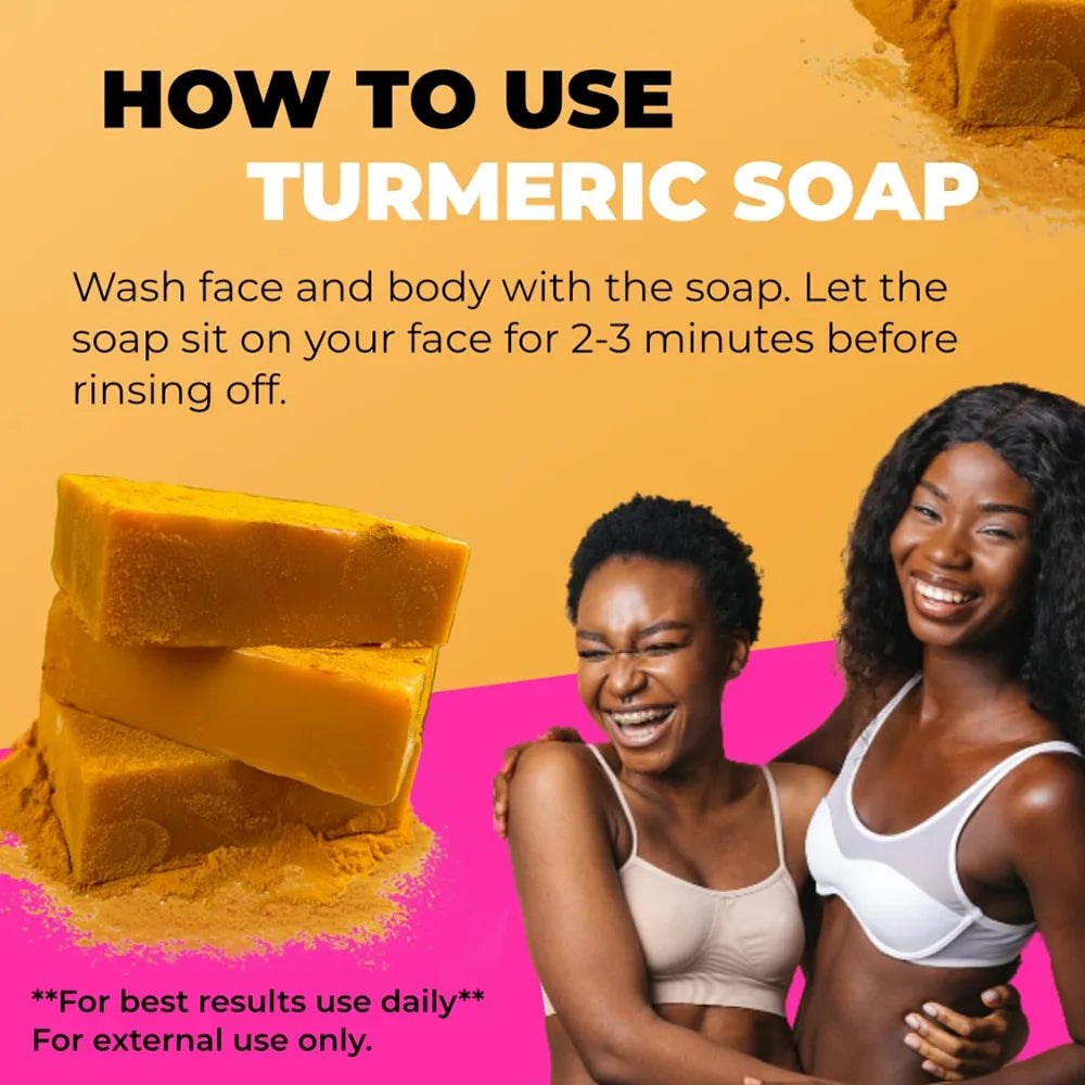 2PCS Turmeric Acid Soap Handmade Soap, Bath Soap, Cleaning Soap, Moisturizing, Suitable for all skin types, unisex, Valentine's Oasis Select