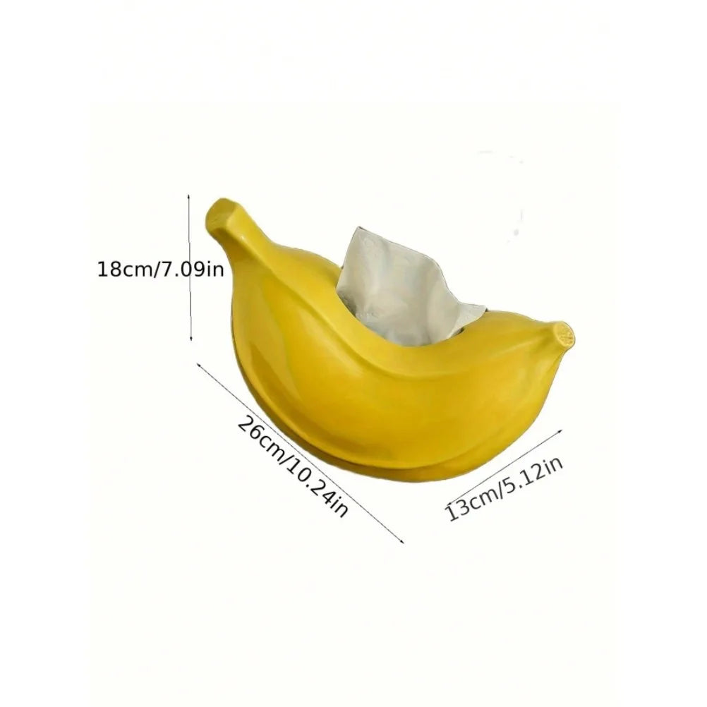 Creative Banana Tissue Box Ceramic Tissue Case Living Room Coffee Table Napkin Holder Dining Table Decoration Bedroom Ornament Oasis Select Yellow