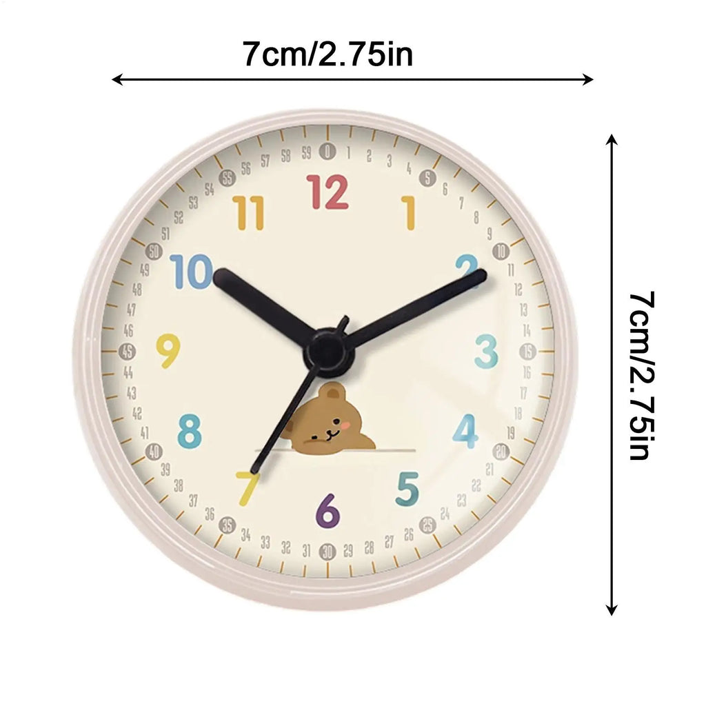 Shower Clock Bathroom Round Quiet Wall Decor with Suction Cup Waterproof Clock for Shower with Bear Pattern for Toilet Kitchen Oasis Select