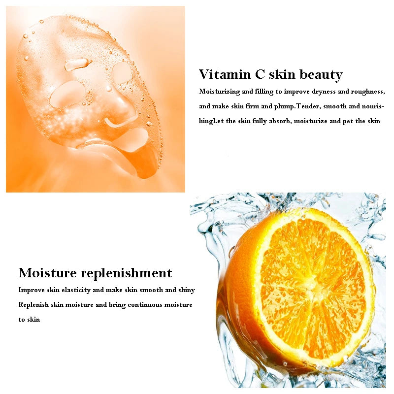 BIOAQUA Vitamin C Face Mask 10-Pack – Brightening & Moisturizing Vitamin C Sheet Mask Oasis Select