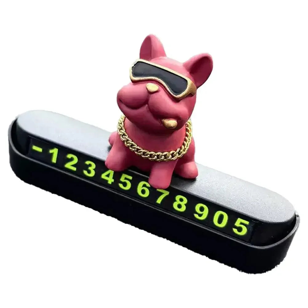 Bulldog Temporary Parking Card – Cute Dashboard Car Decor