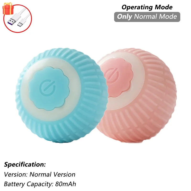 Cat Interactive Ball Toy Automatic Rolling Ball Faux Tail Rechargeable Pet Electric Toy Dog Cat Training Imitate Mouse Products Oasis Select 2PCS-mix
