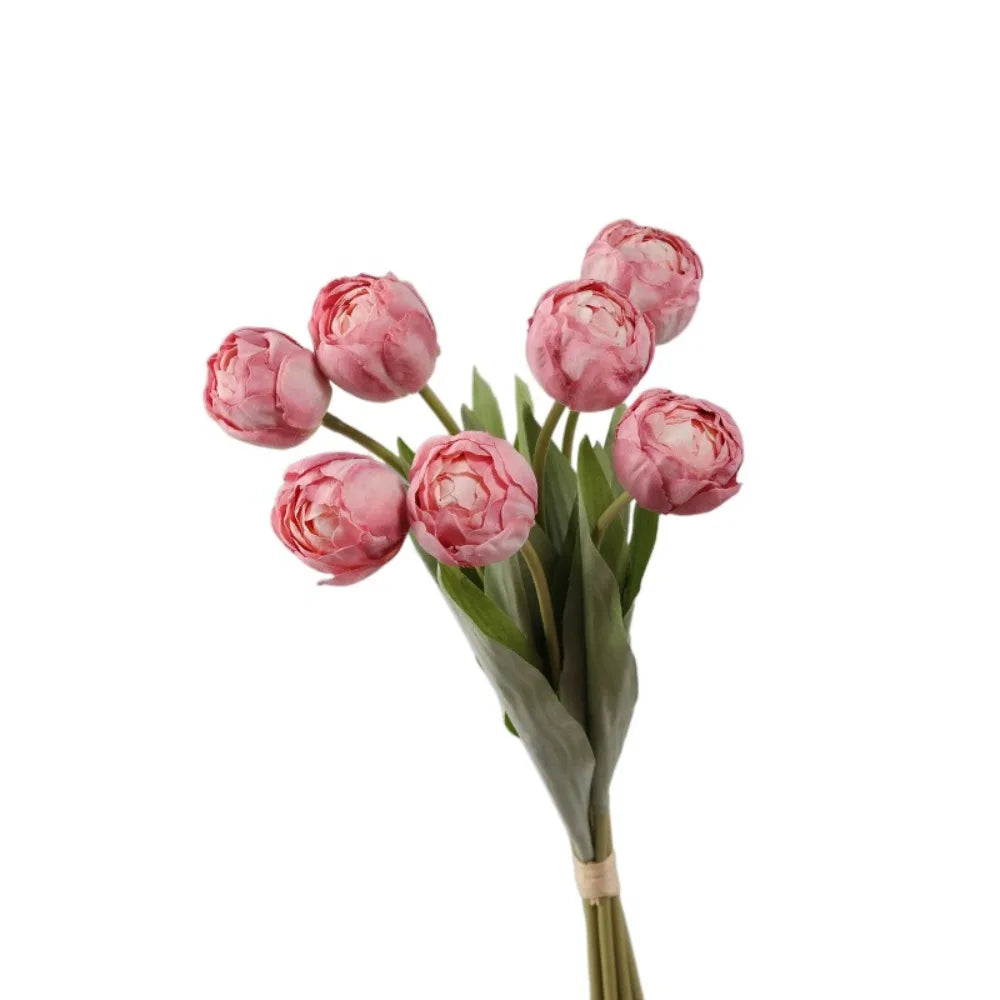 7-Head Artificial Silk Tulip Branches | Realistic Faux Flowers