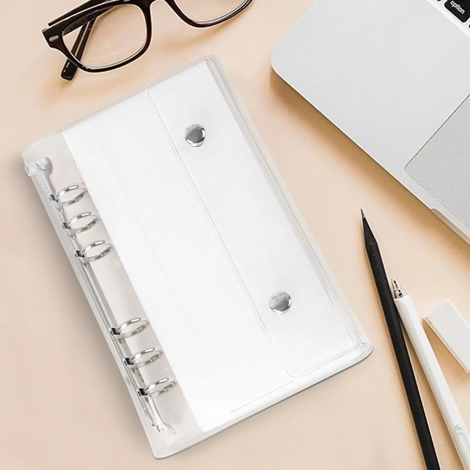 A6 A7 Transparent 6 Ring Binder Cover Clear PVC Notebook Closure Binder Cover Loose Leaf Folder for Ring-Bound Planner Pages Oasis Select