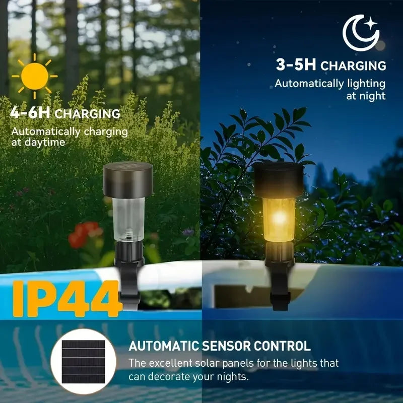 1-10PC Solar Pool Light Hanging LED Cylinder Lamp for Above Ground Pool Outdoor Garden Decoration Waterproof Warm White IP44 Use Oasis Select