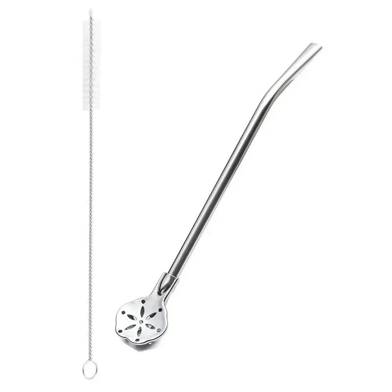Detachable Bombilla Filter Straw Stainless Steel Straw Spoon Tea Filter Yerba mate straw Reusable Drinking Tools Bar Access Oasis Select B-1