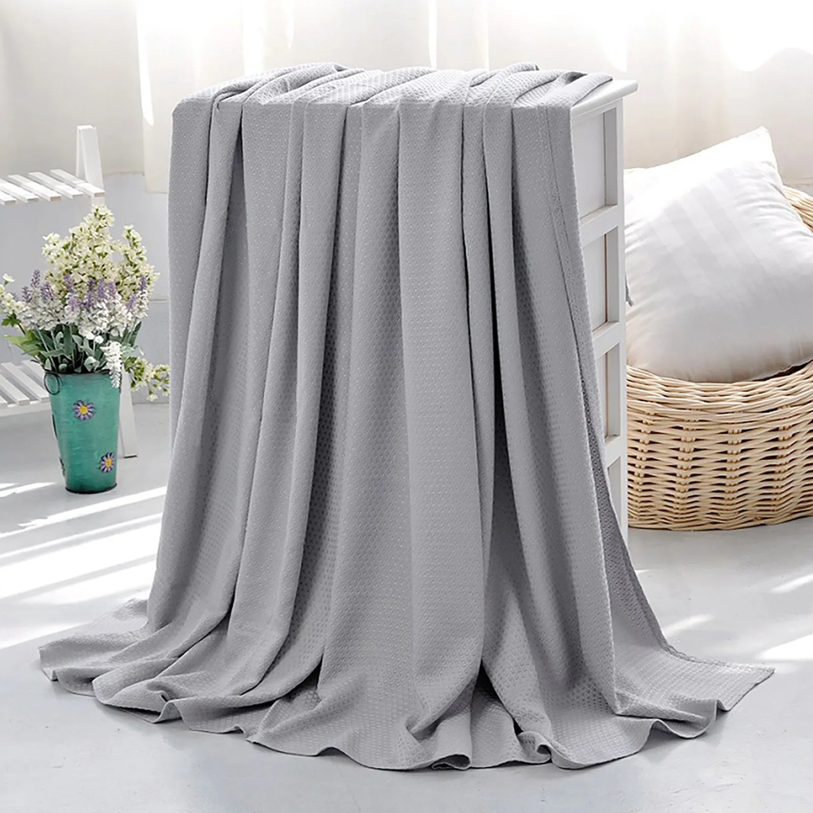 Summer Cooling Blanket Air Conditioning Quilt Skin-friendly Bamboos Fiber Light And Thin Breathable Cooling Quilt For Home Oasis Select Light Gray S
