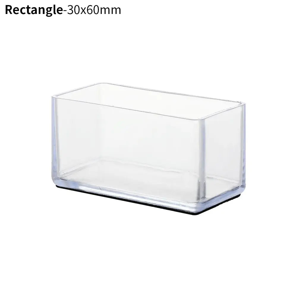 4PCS Silicone Rectangular Feet Cover Furniture Floor Protector Pad Anti slip Chair Leg Caps Wood Sofa Table Child Bed Stopper Oasis Select Rectangle 30x60mm