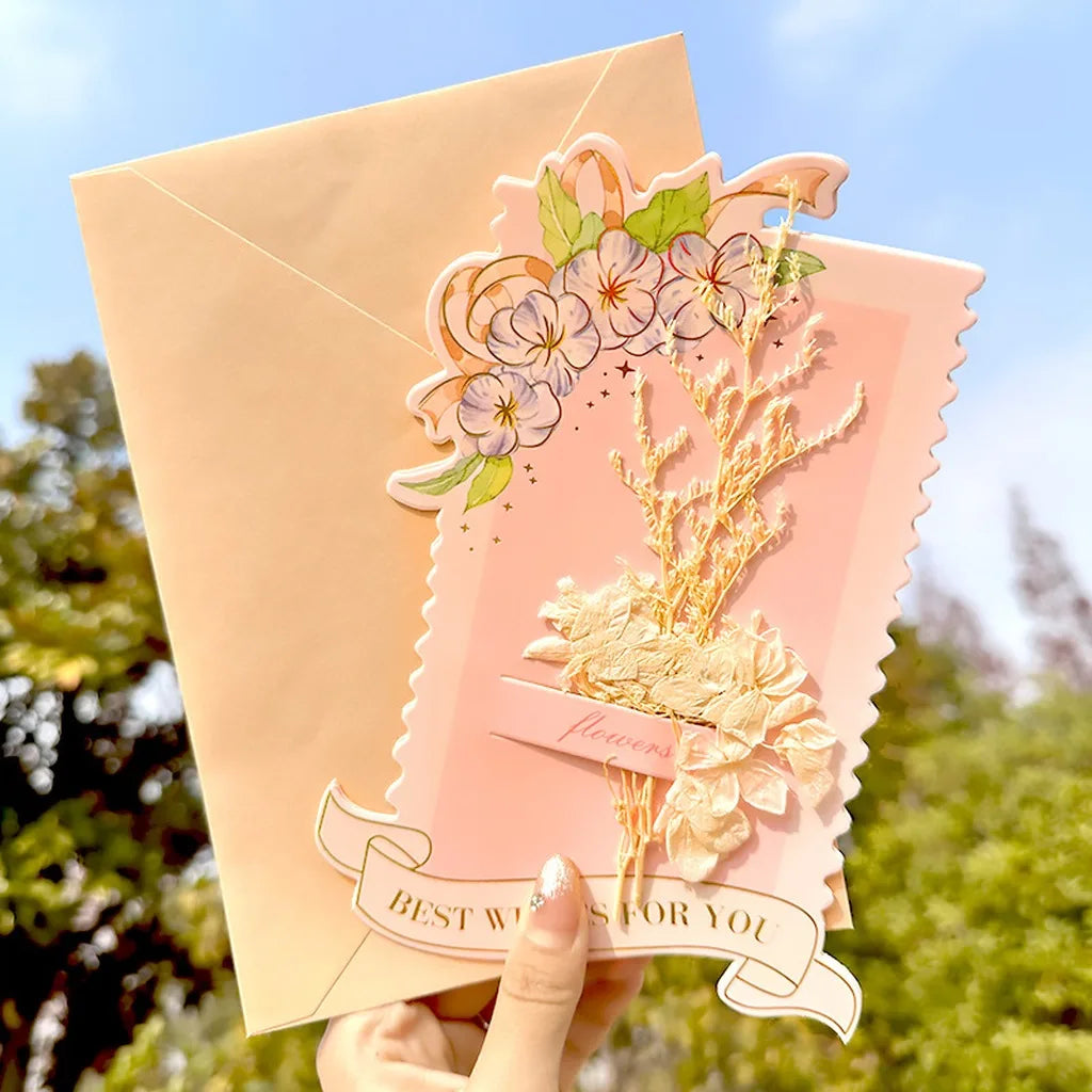 3D Dried Flower Standing Greeting Card | DIY Personalized Gift