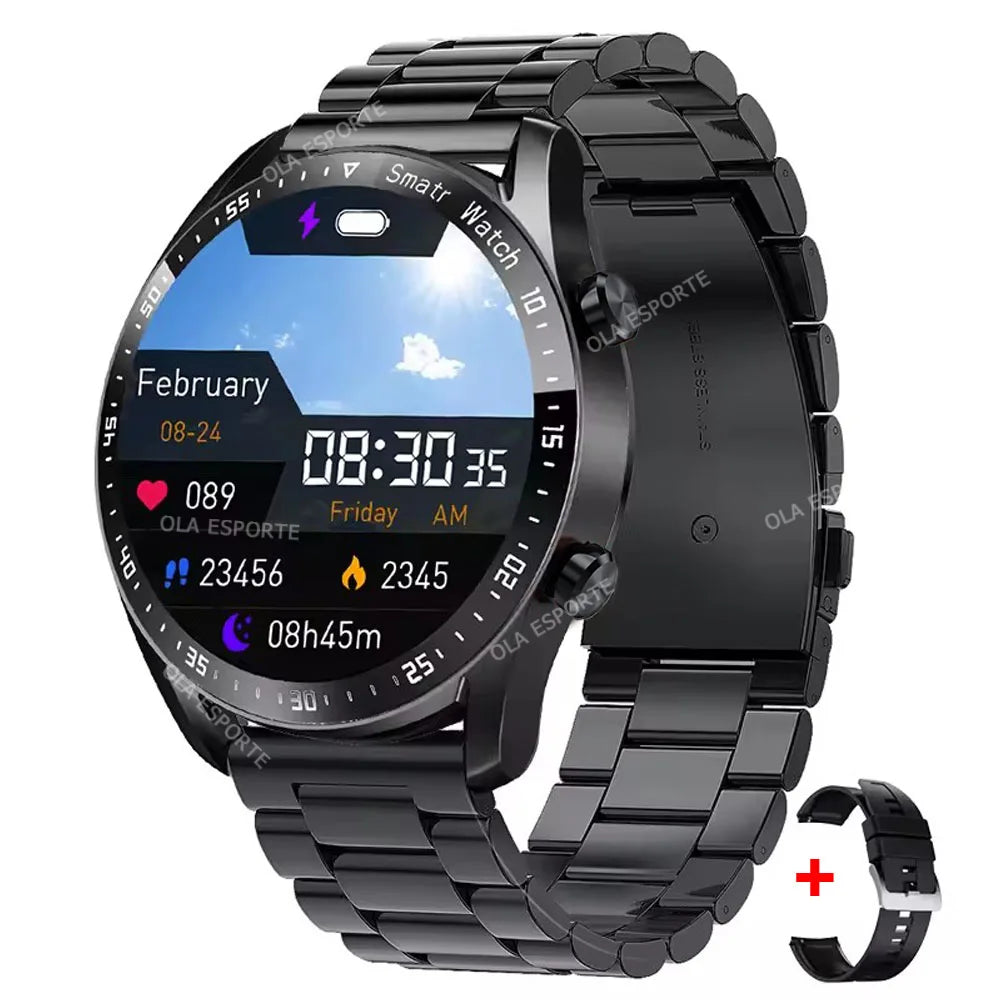 Ola Esporte Men's Bluetooth Smartwatch AMOLED ECG+PPG GPS