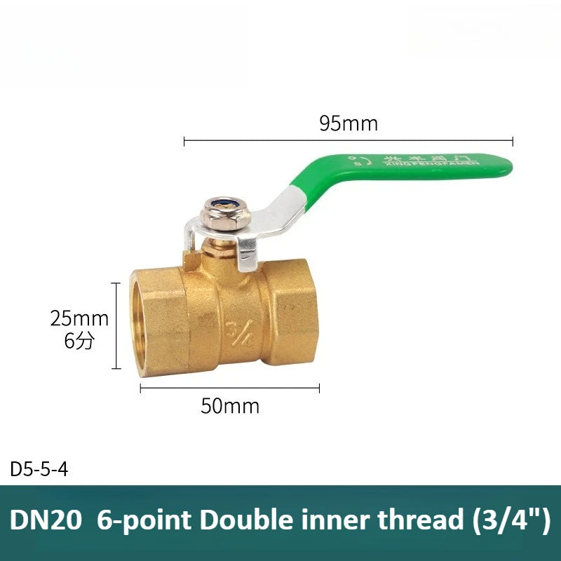 Brass Long Rod Ball Valve 1/8 "1/4" 3/8 "1/2" 3/4 "1 Inch Internal/external Thread Connector Adapter Copper Pipe Connector Oasis Select 6-point Double inner Long stem ball valve