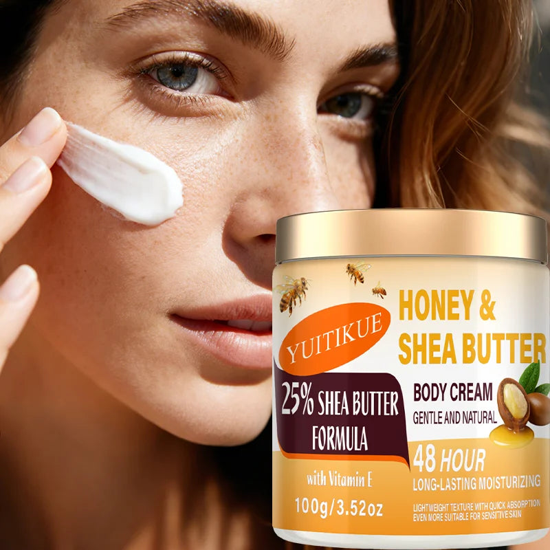 YUITIKUE 25% Shea Butter Cream – 48H Moisture, Honey & Vitamin E