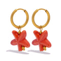 UHBINYCA Ceramic Dopamine Earrings for Women, Colorful Vibrant Pendant Youthful Hypoallergenic Stainless Steel Jewelry Gift Oasis Select RED