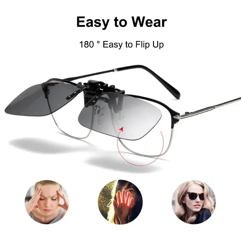 Polarized Sunglasses Clips Glasses Clip Driving Night Vision Eyeglasses UV400 Outdoor Shades High Definition Sun Glasses Clips Oasis Select